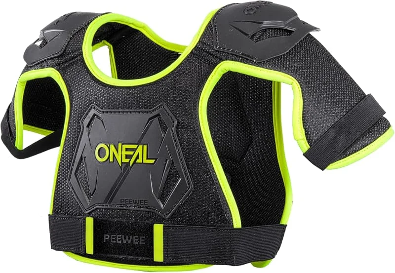 O'NEAL, Protecteur de Poitrine, Enfants, Enduro, Facilement Ajustable, Forme en Plastique injecté pour Une Protection Accrue, 4-9 Ans, Pee Wee Chest Guard, Noir Néon Jaune, Taille XS, S — Equipement ski