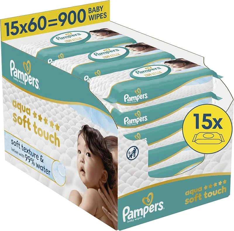 Pampers Aqua Soft Touch Lingettes Bébé x900 — Vetements ski