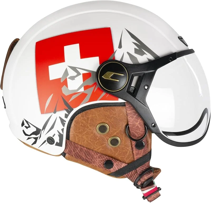 CGM EBI Casque de Ski Unisexe Adulte, Blanc Rouge Mat, L (59cm) — Equipement ski