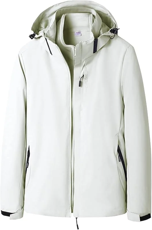 Veste de ski 3 en 1 pour femme - Veste polaire d'hiver - Imperméable - Coupe-vent - Chaude - Fonctionnelle - Veste softshell - Veste d'extérieur avec capuche amovible - Veste d'hiver mi-saison — Vetements ski