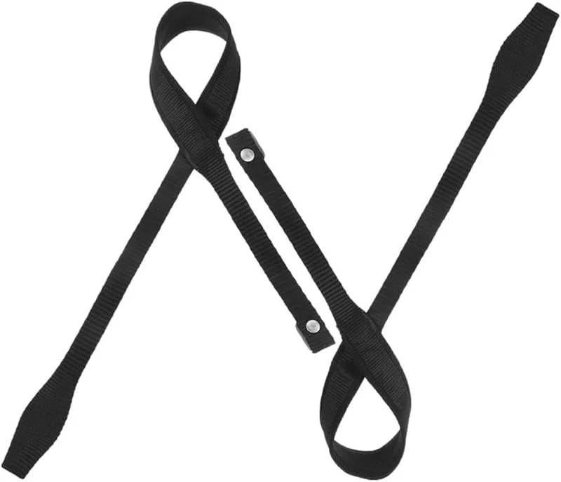 2 Pièces Dragonne Réglable en Nylon Noir pour Bâtons de Randonnée et Ski — Equipement ski