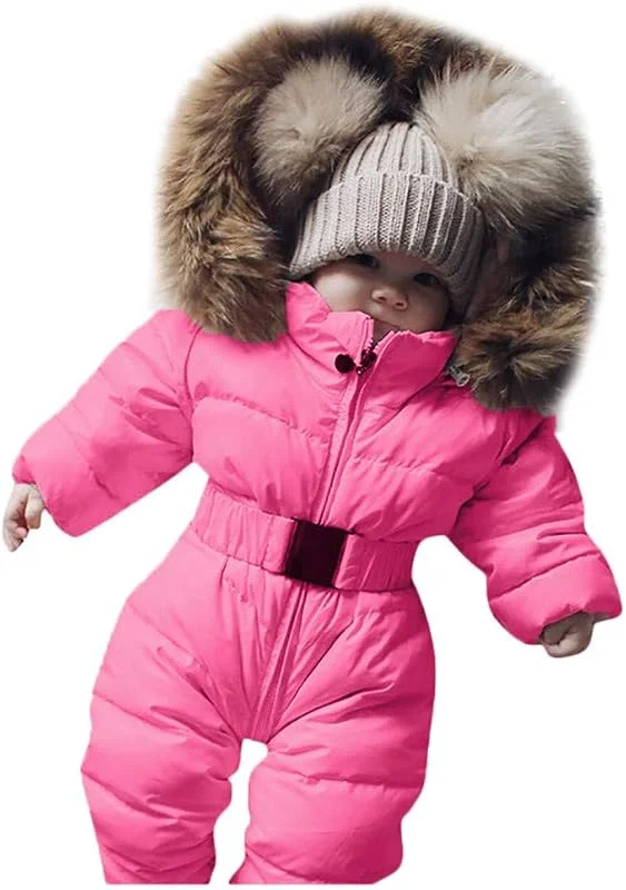 Combinaison De Neige Bébé Fille Manteau D’Hiver Chaud Intérieur Unisexe Habit De Neige Pour Garçons Filles Footed Combinaisons Chaud Barboteuse Jumpsuit Combinaison Hiver Bebe Garcon — Vetements ski