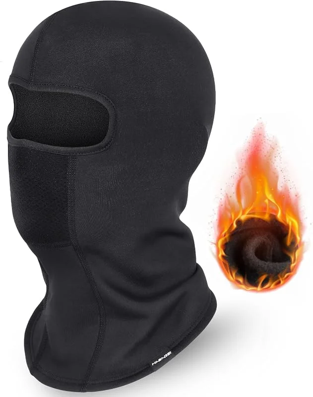 HASAGEI Cagoule respirante Balaclava, masque de protection d'hiver, de vélo, de ski, de tempête, pour homme et femme, Noir, Taille unique — Vetements ski