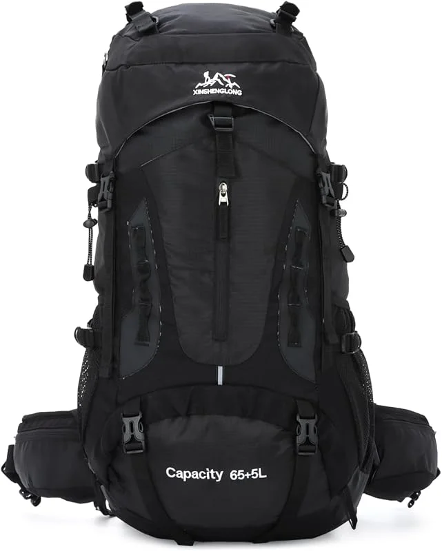 Sac à dos de randonnée imperméable 70 l avec housse de pluie Grand sac à dos de voyage pour camping, marche, escalade — Equipement ski