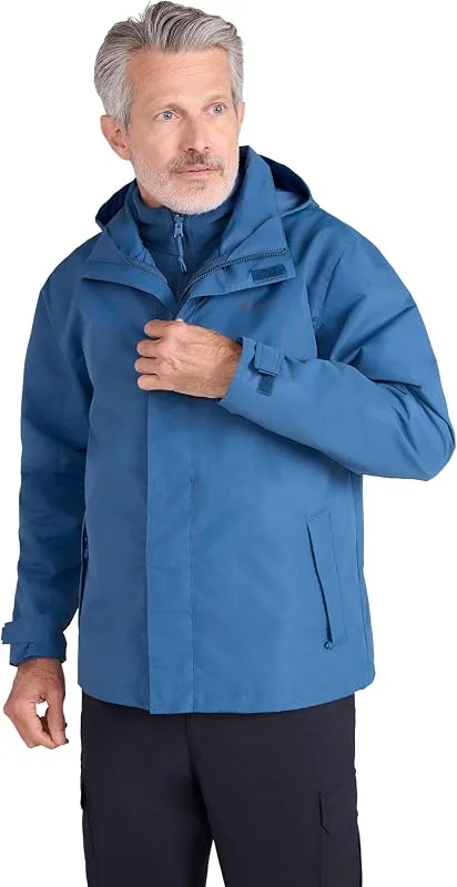 Mountain Warehouse Fell Veste 3 en 1 Hydrofuge pour Homme - Manteau à Capuche, Veste de Pluie, Doublure Polaire intérieure Amovible - Printemps été, Randonnée, Sport — Vetements ski
