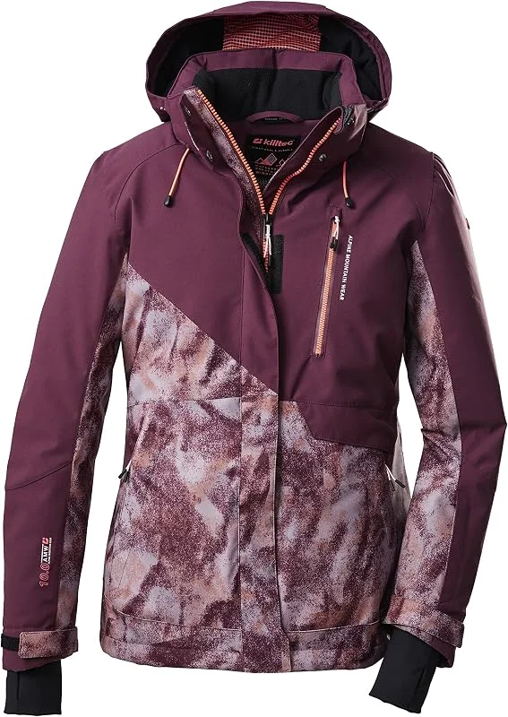killtec Ksw 145 Wmn Ski Jckt Veste de ski, veste fonctionnelle avec capuche amovible et pare-neige Femme — Vetements ski