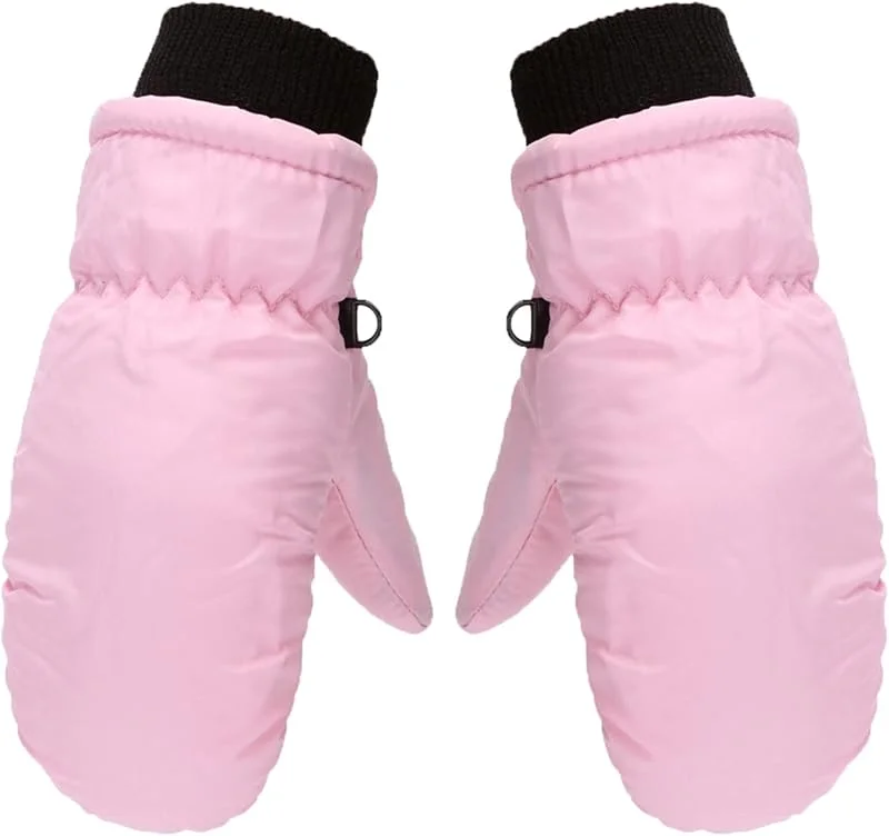 Gants coupe-vent S, M, L pour l'hiver chaud pour garçons et filles - Pour le patinage en plein air, la neige, le ski et le snowboard - Moufles pour enfants et femmes (rose, 8 à 10 ans) — Vetements ski