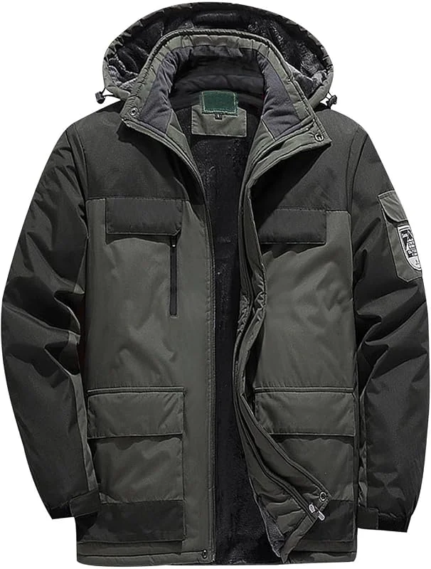 Manteau d'hiver pour homme - Veste de ski en laine pour activités de plein air et randonnées - Grandes tailles — Vetements ski