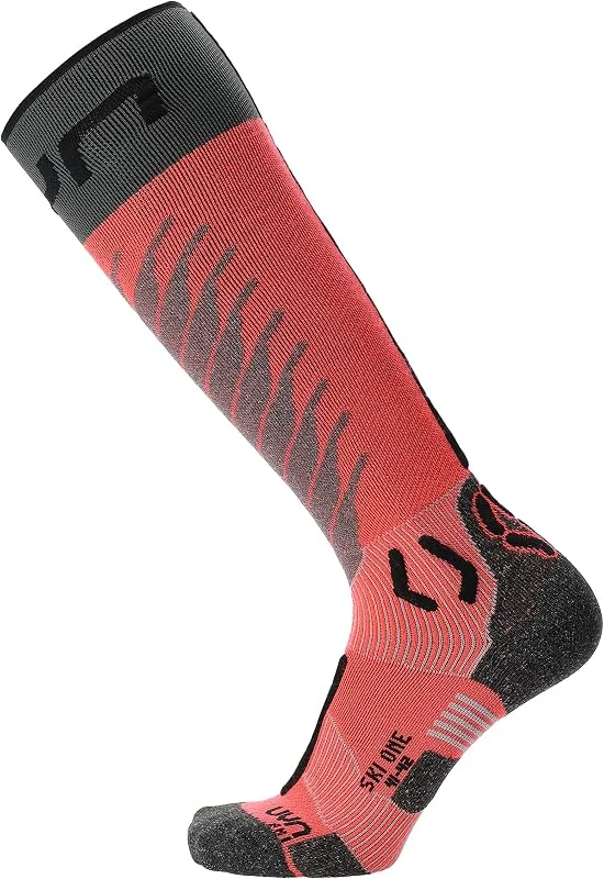UYN Chaussettes de Ski ONE en Laine Mérinos et Natex, Thermorégulatrices avec Technologie Zerocuff, Tenue Parfaite et Confort — Vetements ski