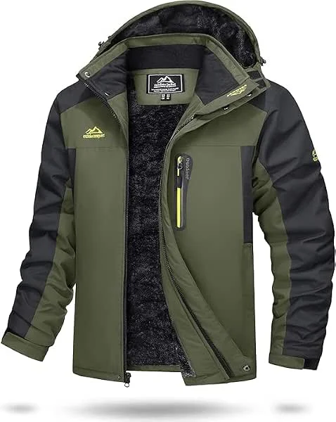 TACVASEN Veste Ski pour Homme Vestes Imperméable Chaudes Polaires Vestes De Randonnée Manteau Épais avec Capuche Amovible — Vetements ski