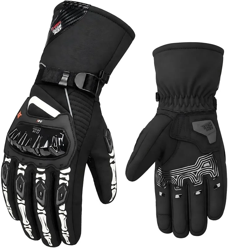 KEMIMOTO Gants Moto Hiver, Gants Imperméable Homologués Hommes Protection Multicouche, Chaude, à Deux Doigts Écran Tactile pour Activités de Plein Air Hivernales, Ski, Randonnée, Vélo — Vetements ski