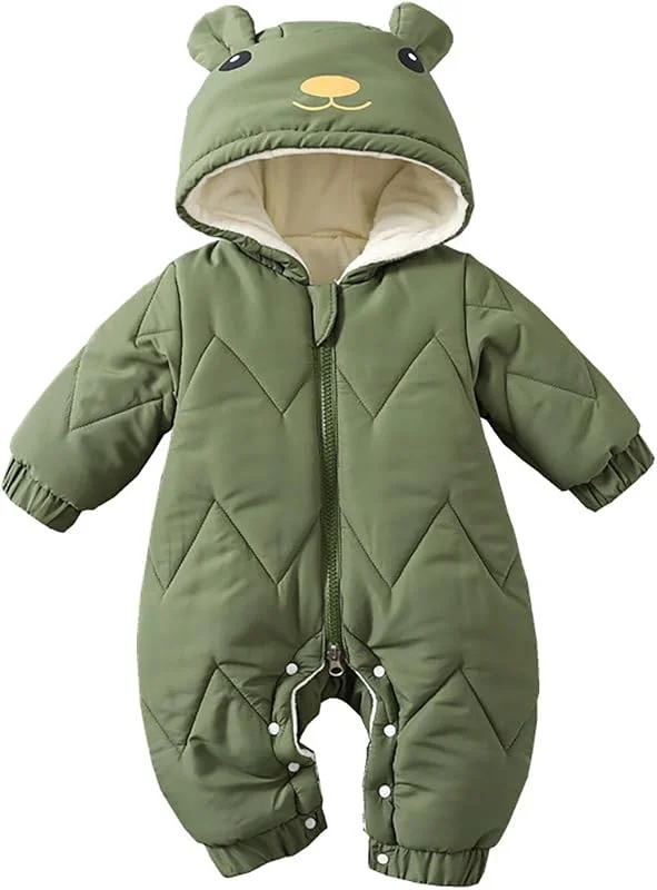 Combipilote Bébé Garçon Enfant De Ski De Neige Doublé Jumpsuit Veste Fourrure Coupe-Vent Col De Fourrure 0-12 Mois Nouveau-Né Rompers Playsuit — Vetements ski