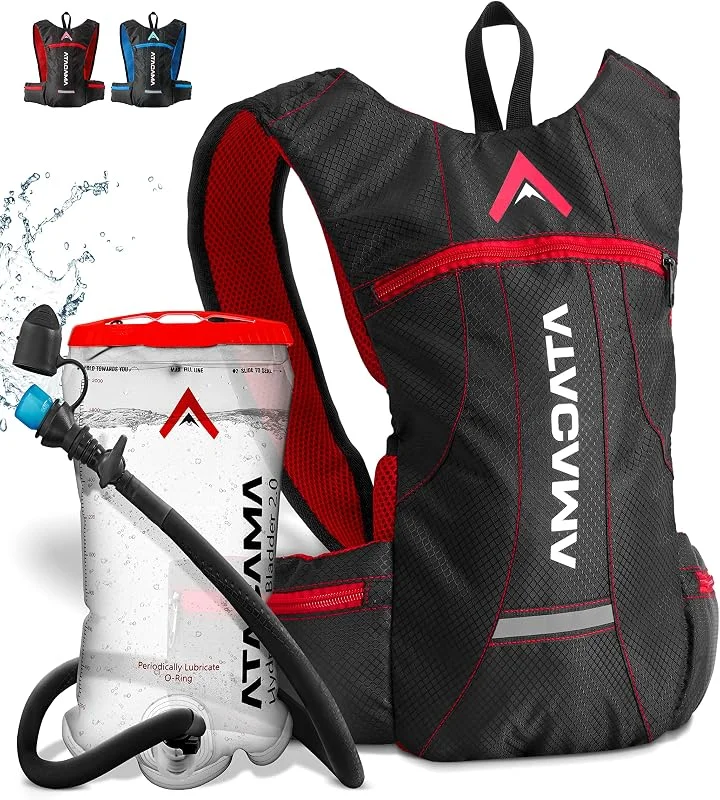 ATACAMA Pack Hydratation Sac à Dos de Course Marche à Pied de vélo, optionnel avec vessie d'hydratation, Pochette d'eau 2L — Equipement ski