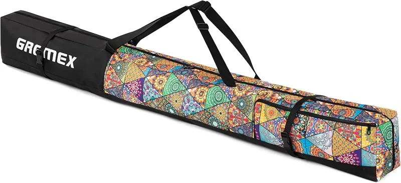 Sac de Ski - Housse de Ski pour 1 Paire de Skis - Sac de Ski imperméable - Sac de Ski léger et Robuste - Housse de Ski Ergonomique - Housse de Ski Alpin - Sac de Ski Compact Alpin — Equipement ski