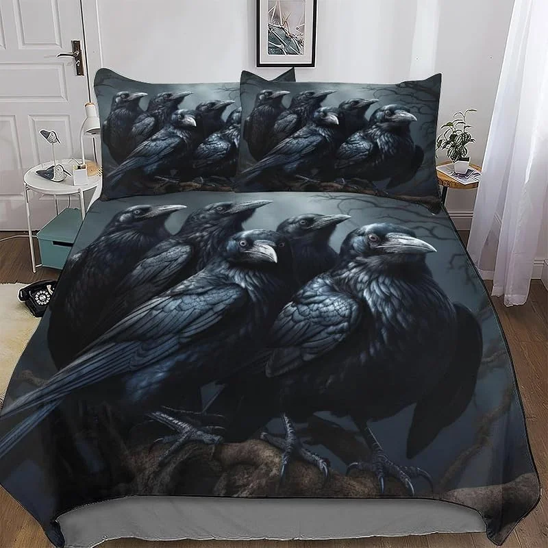 Crow Housse De Couette, Parure De Lit pour EnfFourmi Adultes 3 Pièces avec Taie-Douce Microfibre Housse Couette Double (200x200cm) — Equipement ski