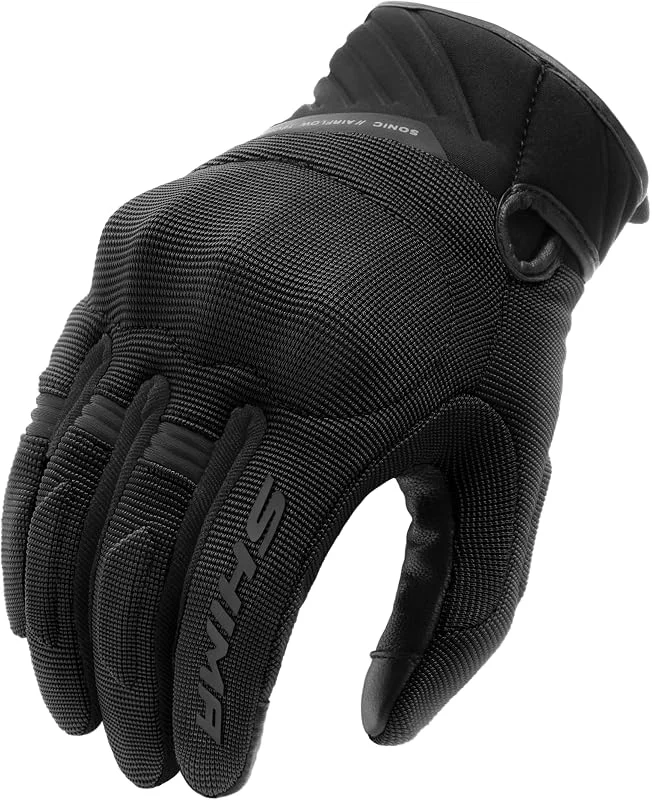 SHIMA SONIC Gants Moto Homologué Homme Textile Cuir Longues Ete Ventilé Protecteur Perforé Gant Protecion Norme Touchscreen Ventilation Scooter Trotinette Motocyclette (Hommes, Noir, L) — Vetements ski