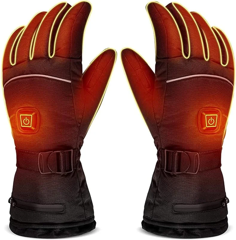 CHEWYNP Gants de vélo électrique Gants Chauffants électriques pour Hommes Femmes avec 3 Niveaux de Chauffage Gants Chauffants Gants de Ski à écran Tactile, réfléchissants (sans Batterie), M — Vetements ski