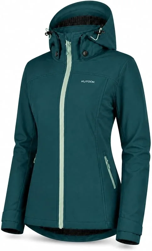 KUTOOK Veste Softshell Femme Chaud Imperméable​​ et Coup vent pour Randonnée Ski HC402 — Vetements ski