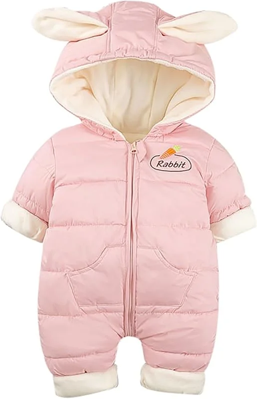 Combinaison De Neige À Capuche Barboteuse Salopette Et Veste Avec Fermeture Éclair Filles Combinaisons Pour En Âge Manteau Bebe Fille 6-9 Mois — Vetements ski
