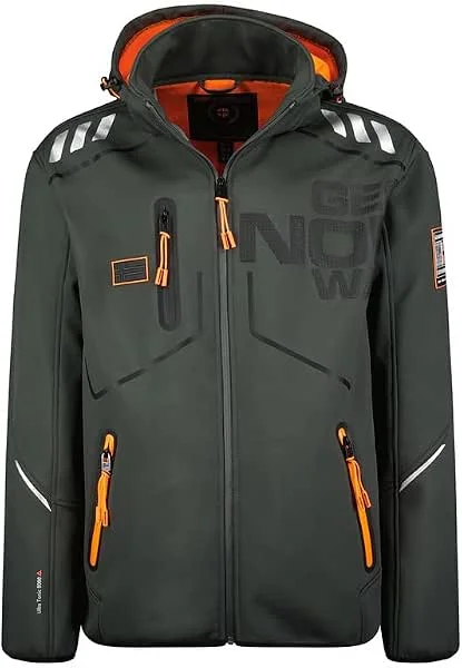Geographical Norway Robin Men - Veste Softshell Capuche Homme Impermeable - Manteau Outdoor Blouson Coupe Vent Tactique Resistant - Randonnee Ski Automne Hiver Printemps — Vetements ski