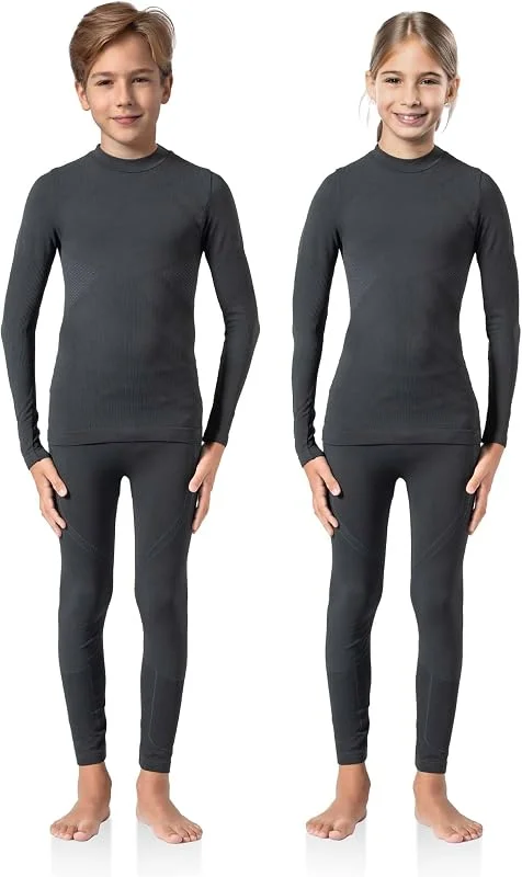 Risalti sous Vetement Thermique Enfant Energy – Ensemble Thermique Enfant, T-Shirt et Collant sans Coutures, sous Pull pour Ski, Foot, Vélo – Made in Italy — Vetements ski
