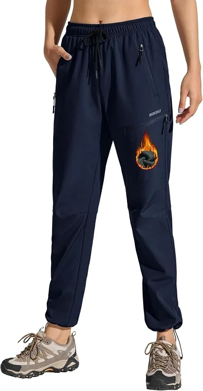 MOCOLY Pantalon Randonnée Hiver Femme Polaire Chaude Softshell Pantalon d'extérieur Pantalon de Sport Cargo Imperméable pour la Randonnée Les Voyages la Chasse Le Travail — Vetements ski