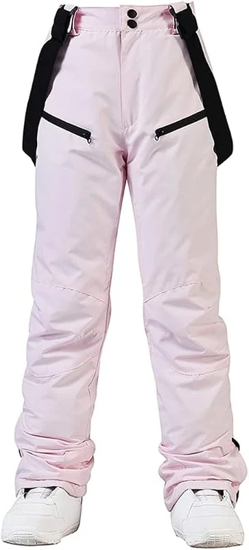 Pantalon de ski d'hiver coupe-vent chaud et respirant pour sports de neige pour hommes et femmes, rose, taille S — Vetements ski