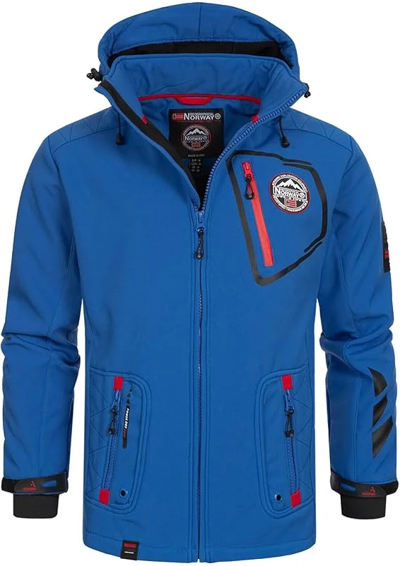 Geographical Norway Tacebook Men - Veste Homme Softshell Capuche Impermeable - Manteau Polaire Blouson Coupe Vent Resistant Travail - Vetement Randonnee Ski Automne Hiver Printemps — Vetements ski