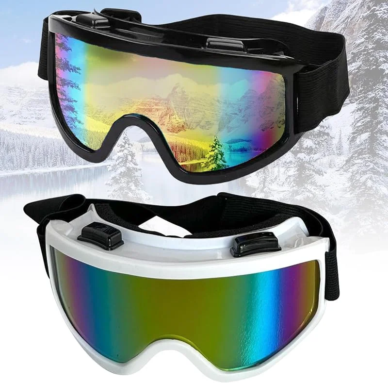 BDSHUNBF 2 Pcs Lunettes Ski Homme Femenin Ski et Snowboard Motoneige, Protection शुरू Anti-poussière, Anti-Buée Coupe-Vent Masques de Snowboard — Equipement ski