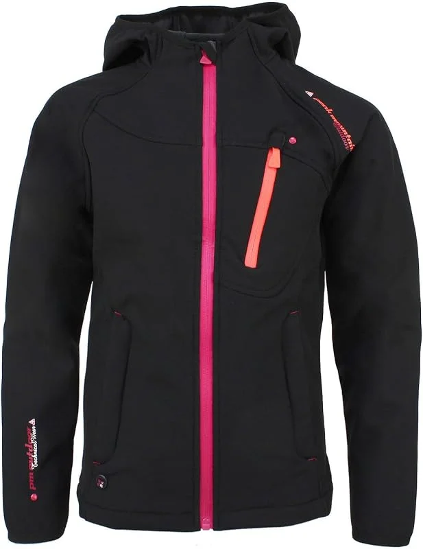 Peak Mountain - Blouson Softshell Fille 3, 8 Ans FANSO-Noir-5 Ans — Vetements ski