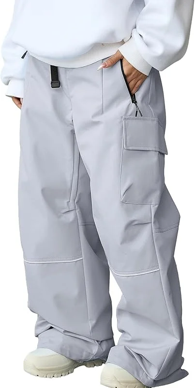 HOTIAN Pantalon de ski pour femme - Imperméable - Coupe-vent - Doublure chaude - Pantalon softshell amovible - Pantalon cargo - Pantalon de snowboard - Pantalon de ski de fond - Pantalon d'extérieur — Vetements ski
