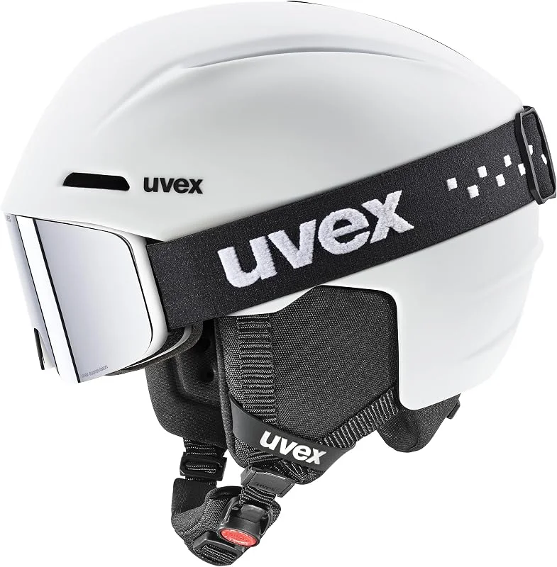 uvex viti Set, Casque et Lunettes de Ski, Enfant Unisexe, White Matt, 51-55 cm — Equipement ski