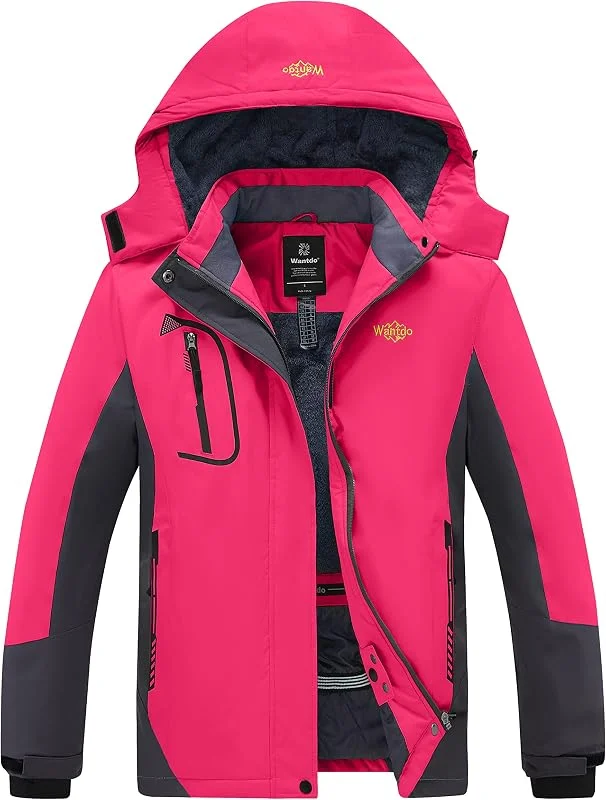 Wantdo Femme Veste de Ski Manteau d'hiver Snowboard Grande Taille Parka — Vetements ski