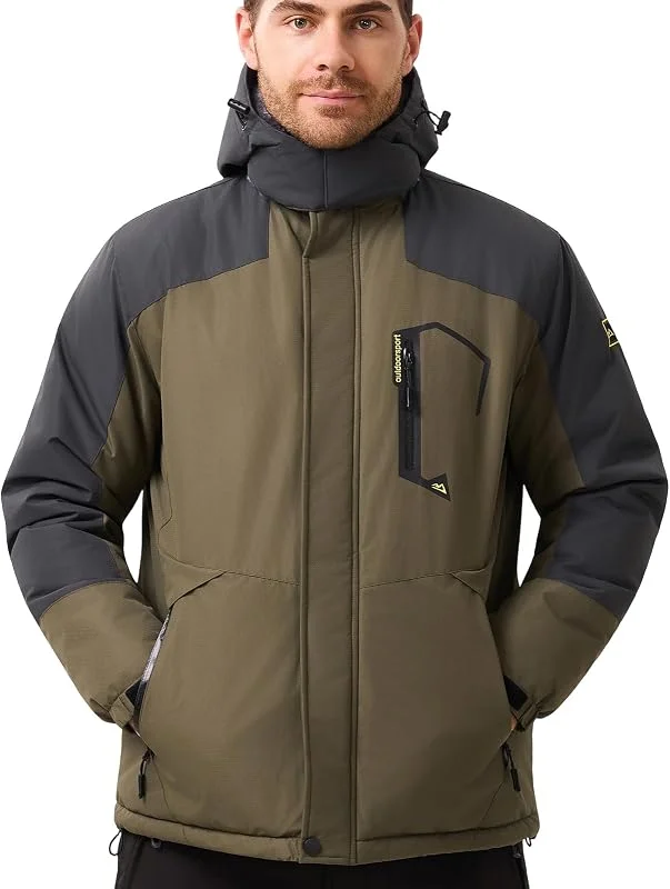 Veste Hiver homme Chaude pour Hommes avec Capuchon Amovible Manteau de Sport en Polaire Thermique pour Hommes — Vetements ski
