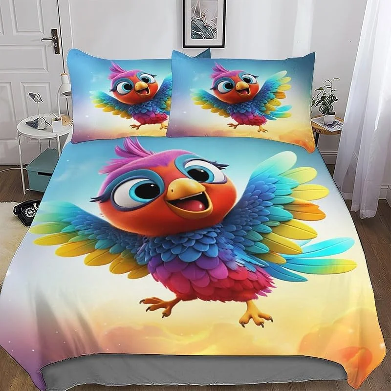 Animal Coq Housse De Couette 2 Pièces avec Taies D'oreillers Imprimé Adultes Enfant Doux Microfibre Coton Housse De Couette Hypoallergénique Parure De Lit Single (135x200cm) — Equipement ski