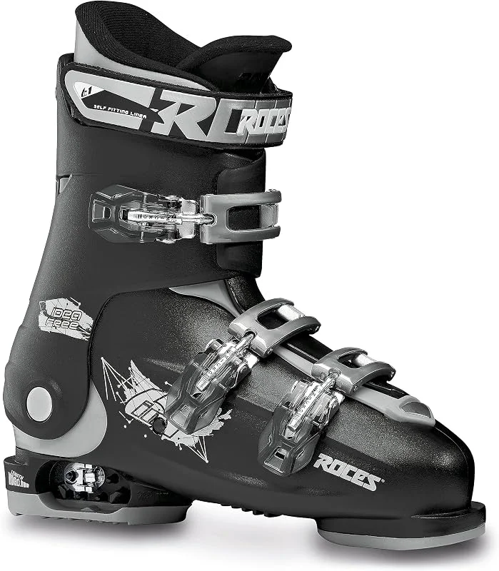Roces Idea Up Chaussures de Ski réglables pour Enfant, Noir, Citron Vert, 25-29 — Equipement ski