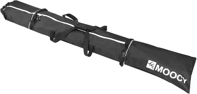 Sac de ski, sac de ski simple pour voyage 600D Polyester résistant à l'eau Longueur réglable Sac de ski pour transporter des skis — Equipement ski