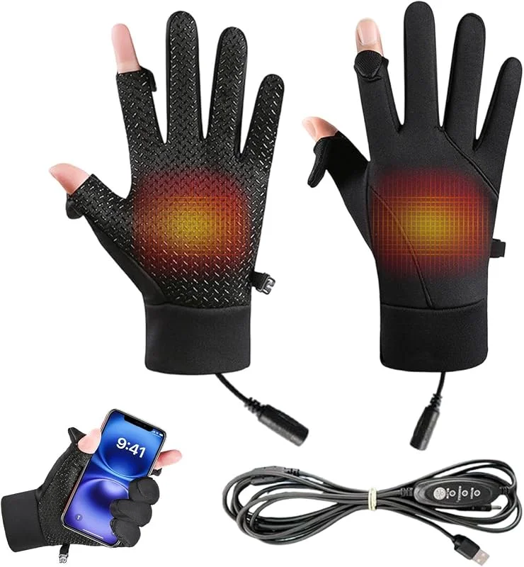 Gants chauffants d'extérieur avec chargement USB et moufles chauffantes — Vetements ski