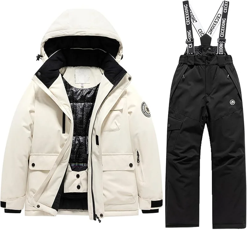 Generisch Combinaison de ski d'hiver thermique, combinaison de neige chaude pour activités de plein air, temps froid, ensemble deux pièces, vêtements de ski pour les loisirs — Vetements ski