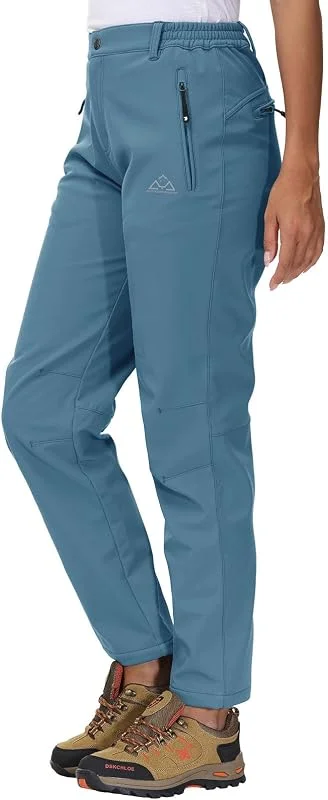 YSENTO Pantalon softshell pour femme - Pantalon de randonnée d'hiver - Pantalon de ski - Imperméable - Doublure chaude - Pantalon d'extérieur - Pantalon de trekking — Vetements ski
