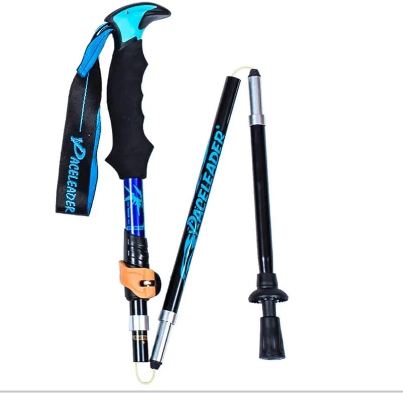 Bâtons De Randonnée Alliage D'aluminium Aviation, Ultra-léger 280g, avec Velcro, Bracelet Ajustable, Longueur Librement Ajustable pour L'alpinisme — Equipement ski