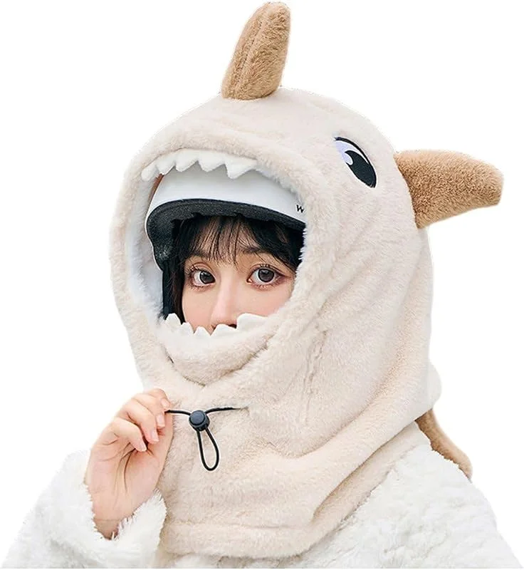 Dessin Animé Ski Casque Couverture Capuche Chapeau Hiver Chaud Confortable Doux Ski Tête Plus Chaud Mignon Ski Casque Capuche Cou Plus Chaud — Vetements ski