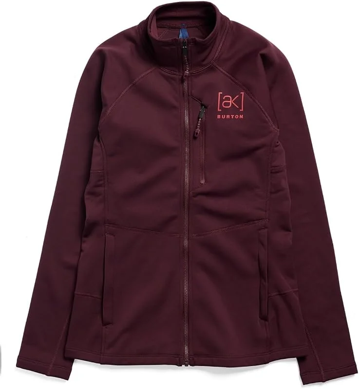 Burton - Veste Softshell [ak] Baker Stretch Fleece Full-zip Rum Raisin Femme - Femme - Rouge — Vetements ski