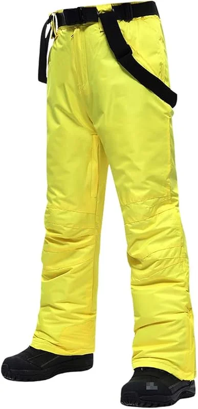 Pantalon de ski pour homme et femme - Coupe-vent chaud - Pantalon de neige pour couple - Pantalon d'hiver pour ski et snowboard - Jaune - Taille S — Vetements ski