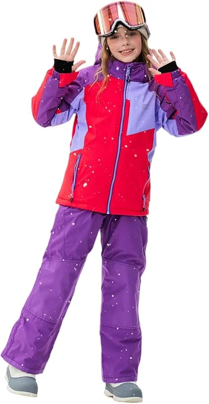 SMONTY Combinaison Ski Fille 2PC Veste Pantalon Imperméable Capuche — Vetements ski
