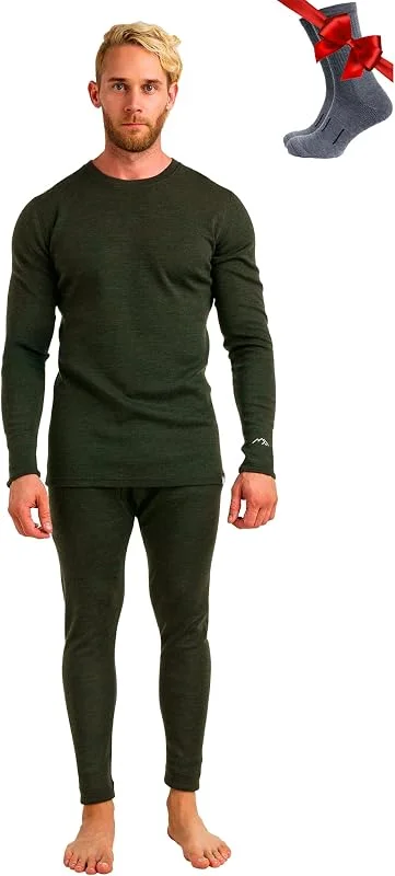 Merino.tech 100% sous Vetement Merinos Homme - Haut et Bas + Chaussettes — Vetements ski