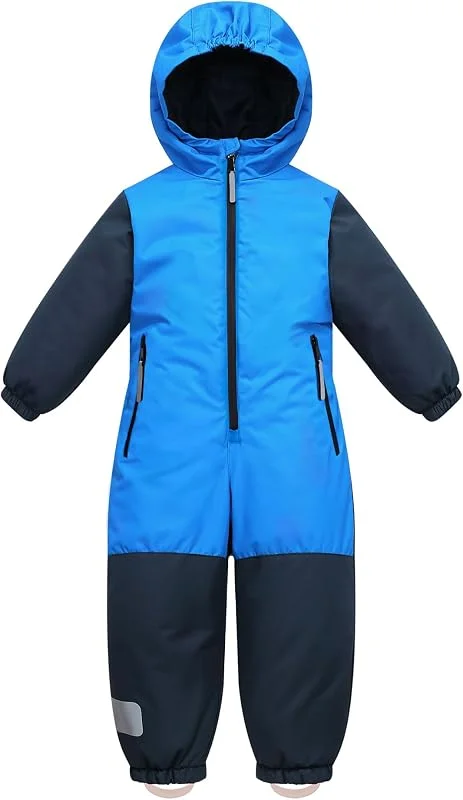 Owntop Combinaison de Ski Enfant Mixte - Combinaison Neige Imperméable avec Capuche et Bandes Réfléchissantes, Combinaison Pilote Chaude et Coupe-Vent pour Fille et Garçon, Tailles 98-122 — Vetements ski
