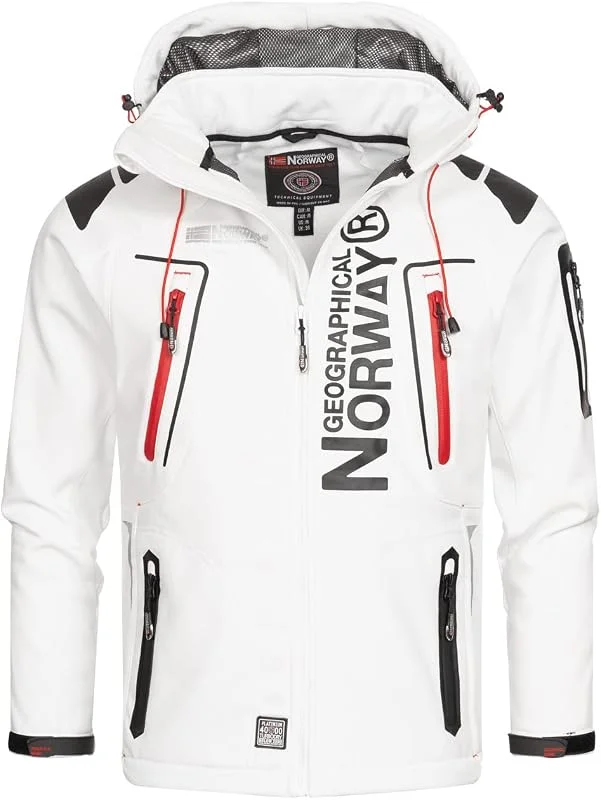 Geographical Norway Techno Men - Veste Softshell Capuche Homme Impermeable - Manteau Outdoor Blouson Coupe Vent Tactique Resistant - Randonnee Ski Automne Hiver Printemps — Vetements ski