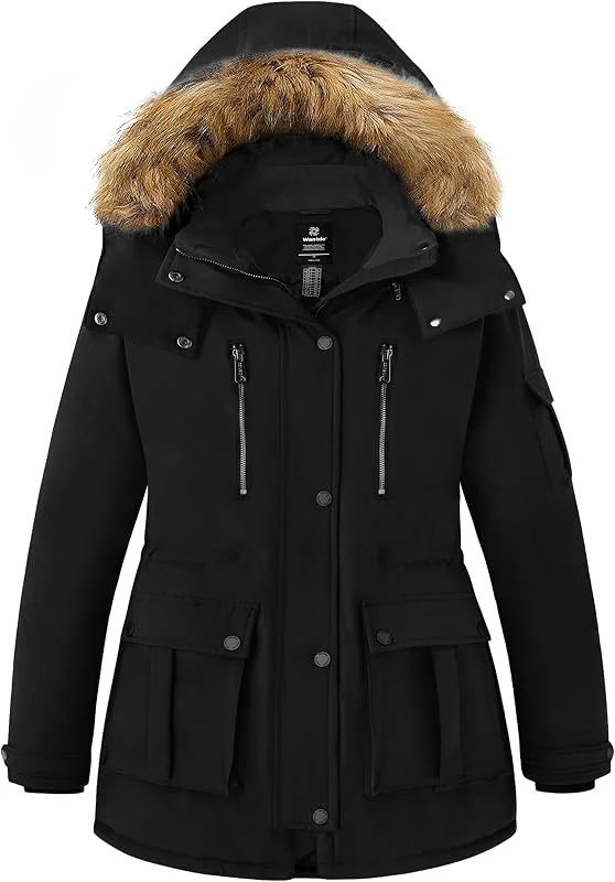Wantdo Manteau d'hiver Chaud pour Femmes Grandes Tailles Coupe-vent Veste — Vetements ski