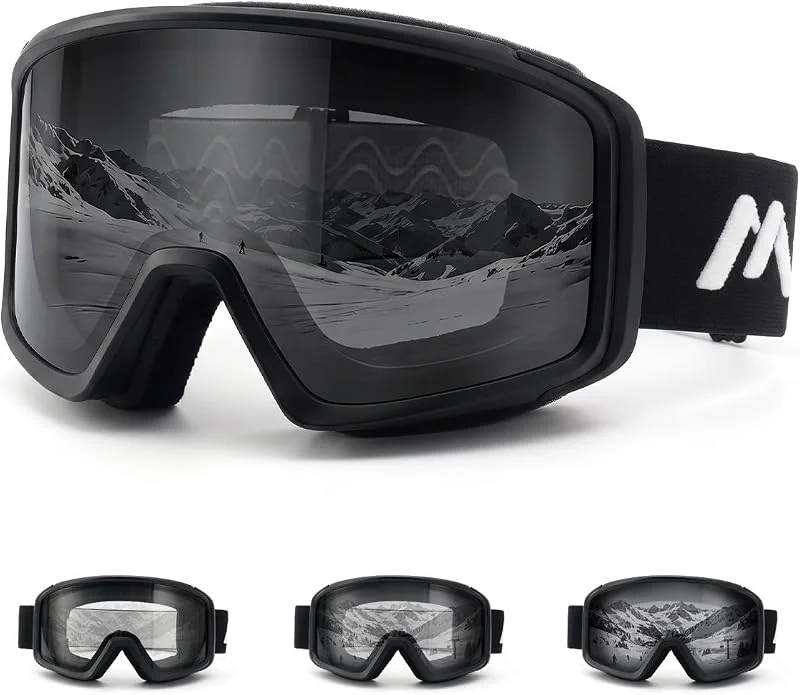 Meeloog Lunettes de ski et de snowboard photochromiques anti-buée, OTG — Equipement ski
